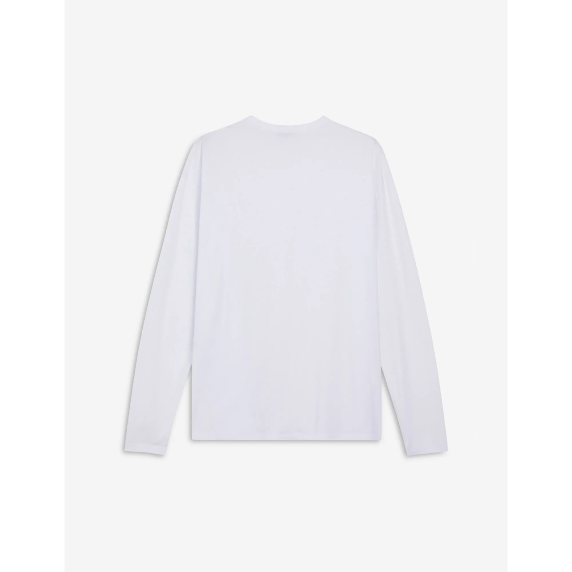 Unisex Fox Head Patch Regular Long-Sleeved Tee-Shirt - White