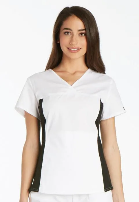 V-Neck Knit Panel Top