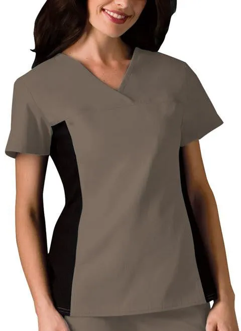 V-Neck Knit Panel Top