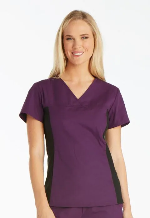 V-Neck Knit Panel Top