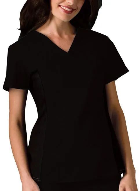 V-Neck Knit Panel Top