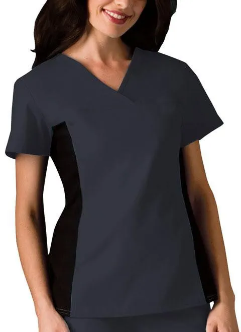V-Neck Knit Panel Top