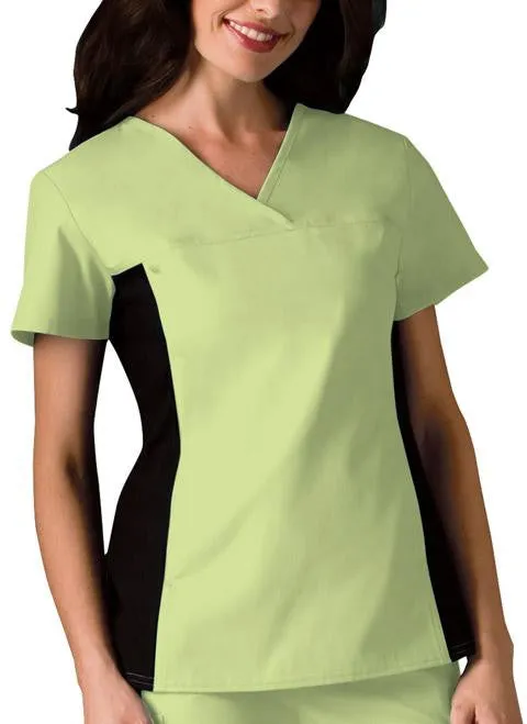 V-Neck Knit Panel Top