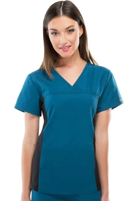 V-Neck Knit Panel Top