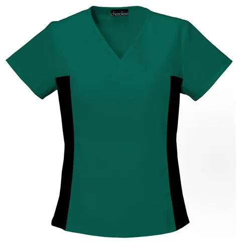 V-Neck Knit Panel Top