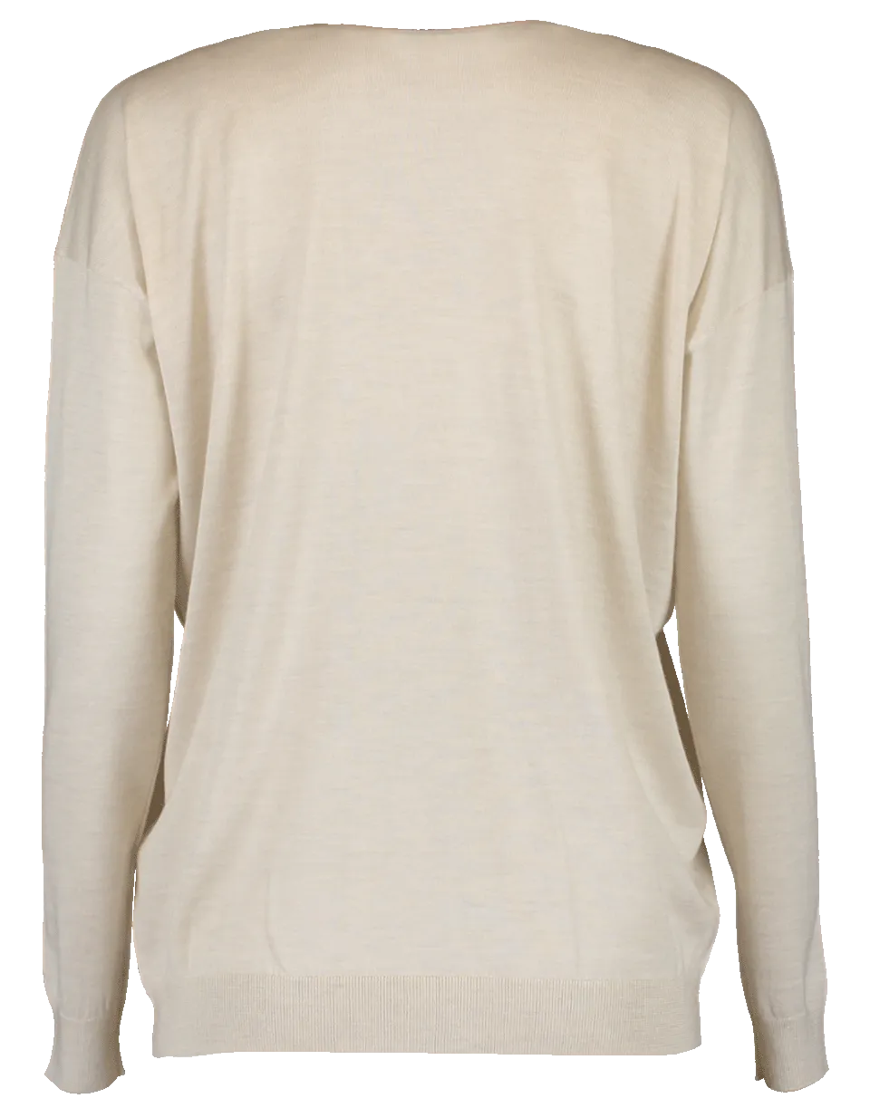 V-Neck Paillette Pullover