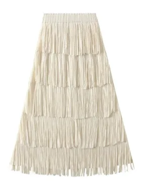 Vanilla layered maxi skirt