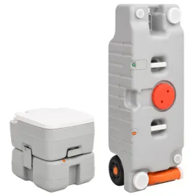 vidaXL Portable Camping Toilet and Water Tank Set