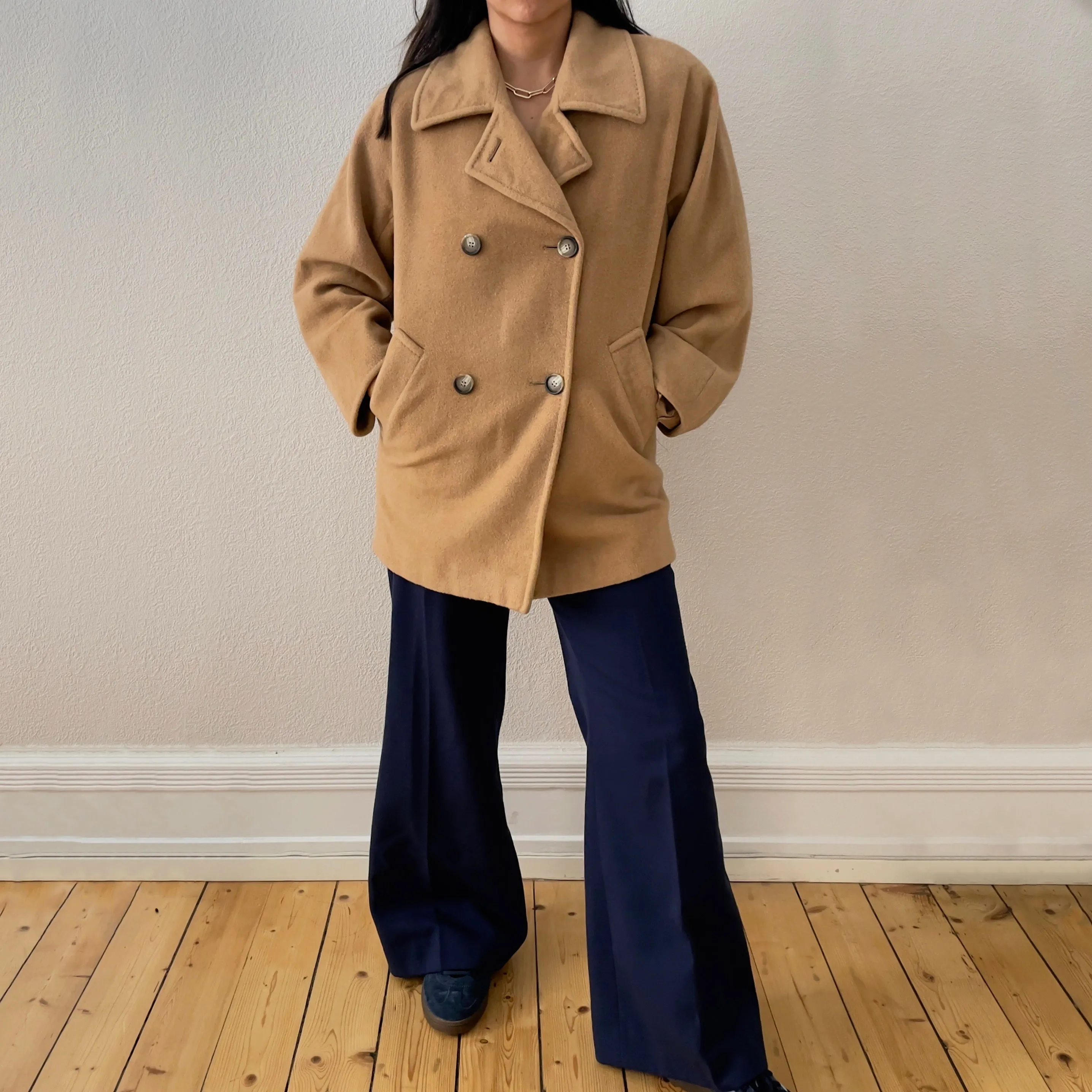 Vintage Camel Pea Coat - Pure Camel Hair