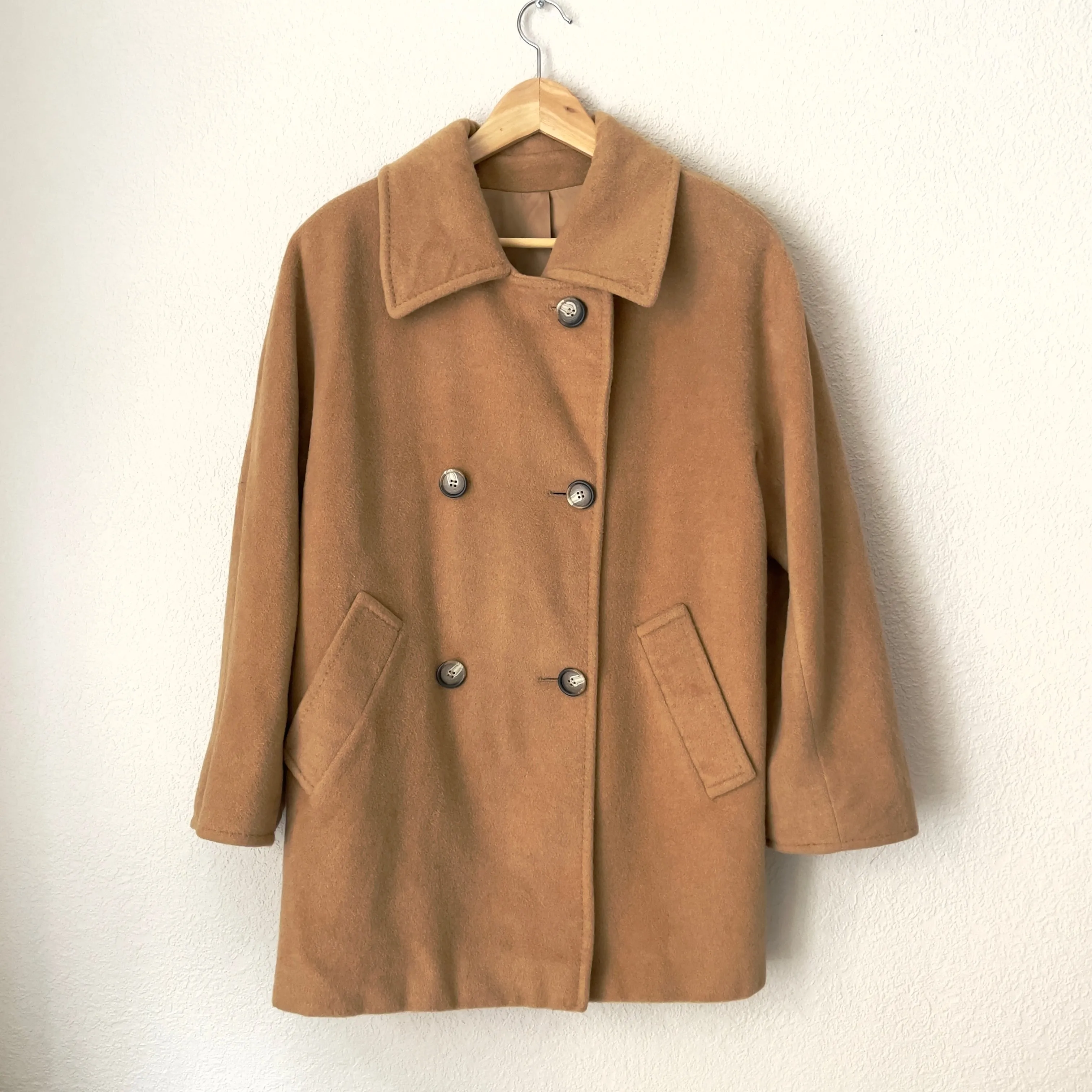 Vintage Camel Pea Coat - Pure Camel Hair