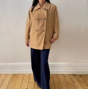 Vintage Camel Pea Coat - Pure Camel Hair