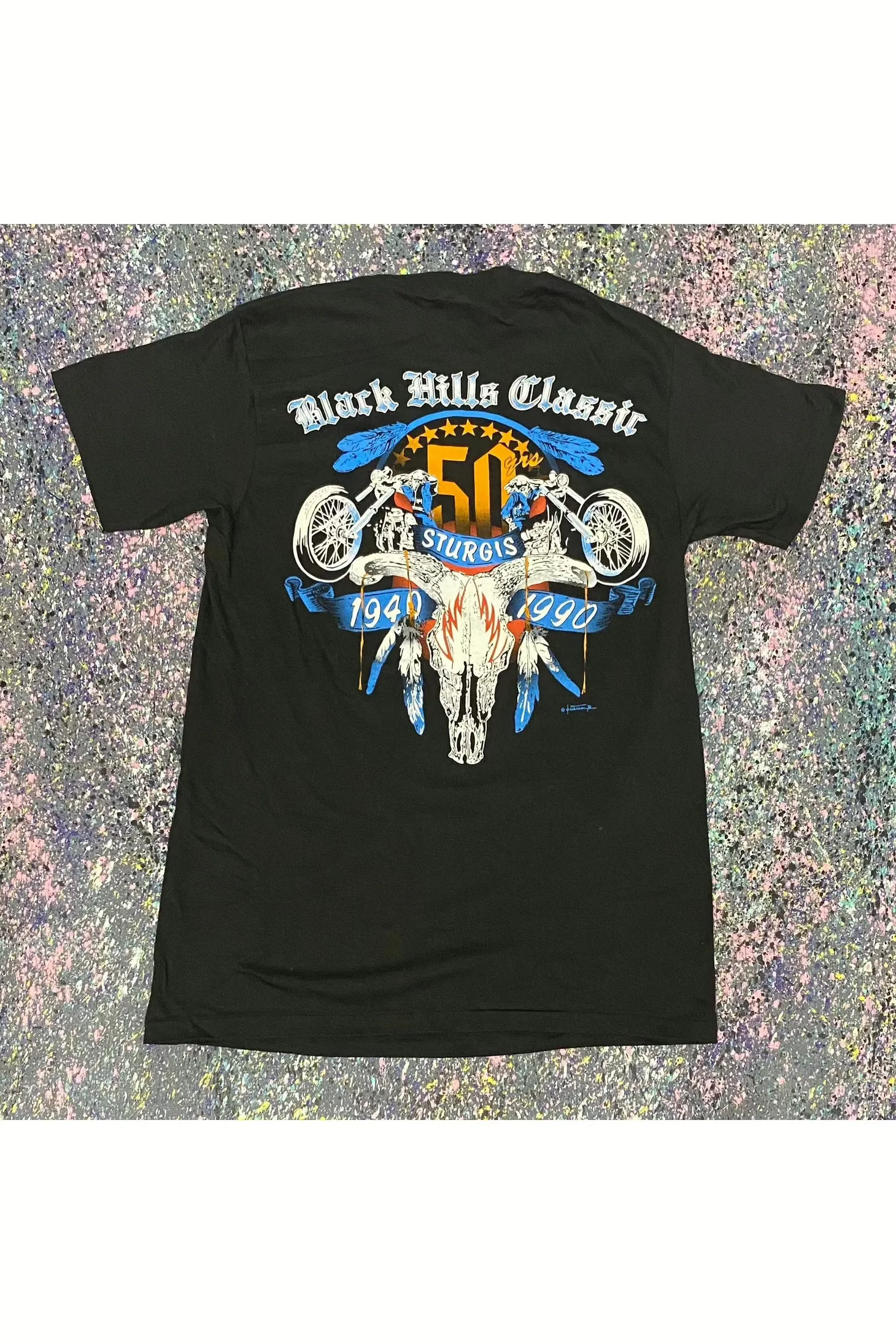 Vintage Deadstock 50th Anniversary 1990 Sturgis Black Hills Rally Tee- M