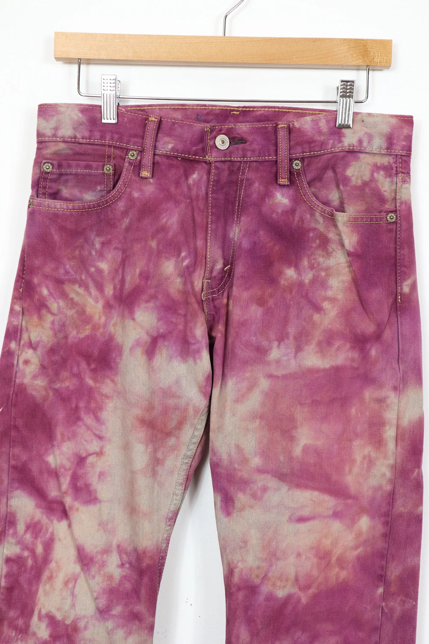 Vintage Reworked Red Dyed 514 Levi's Jeans (womens)