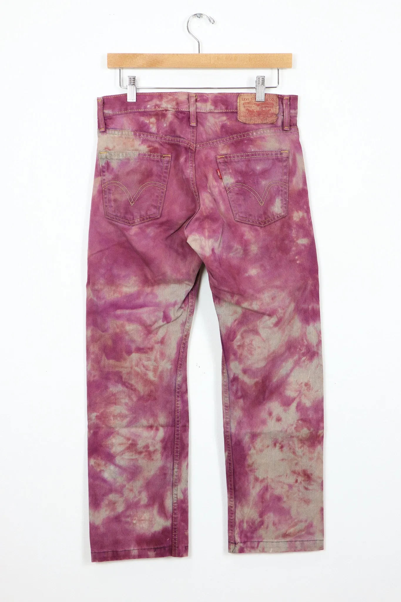 Vintage Reworked Red Dyed 514 Levi's Jeans (womens)