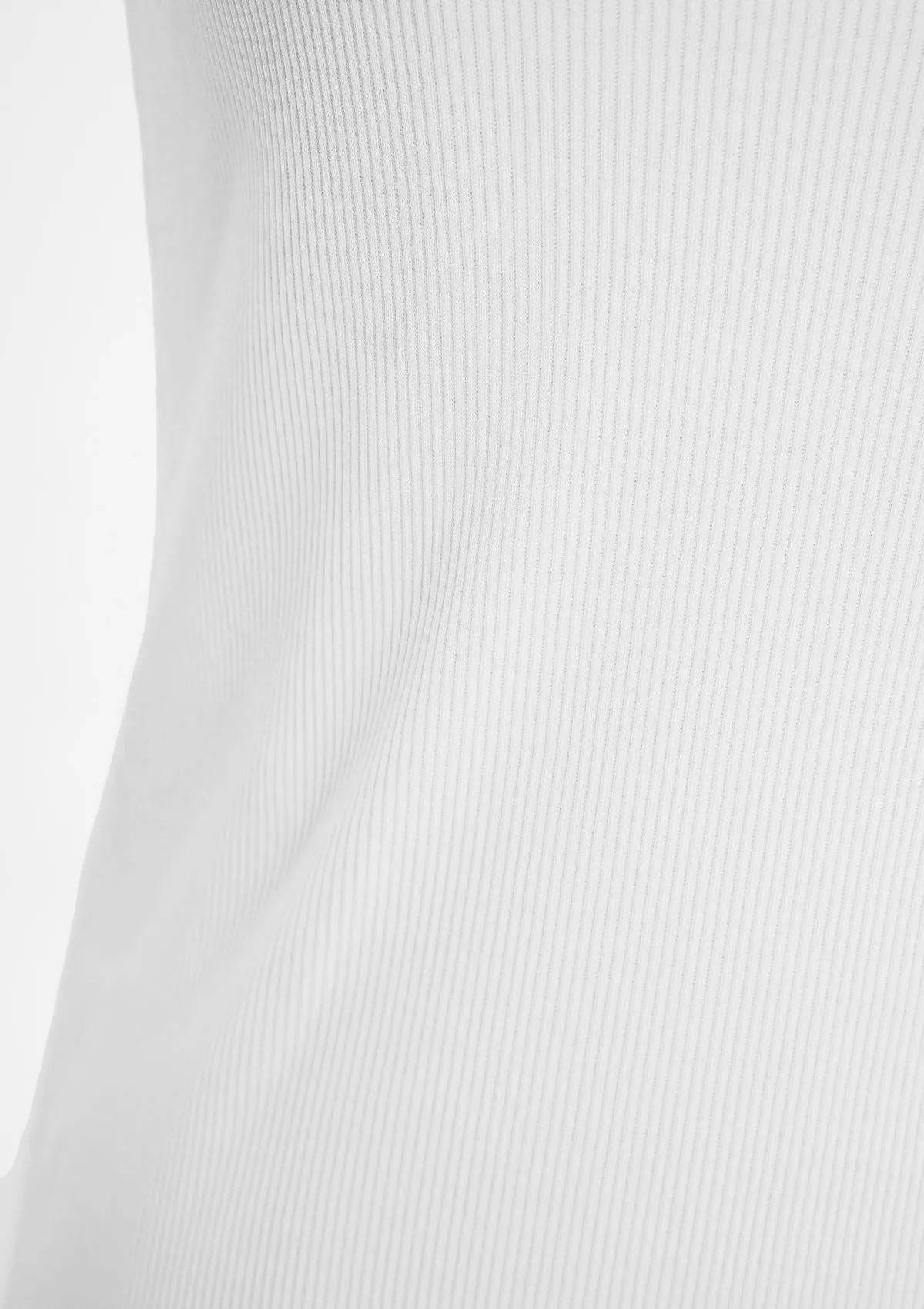 WHITE RIBBED COTTON TANK TOP