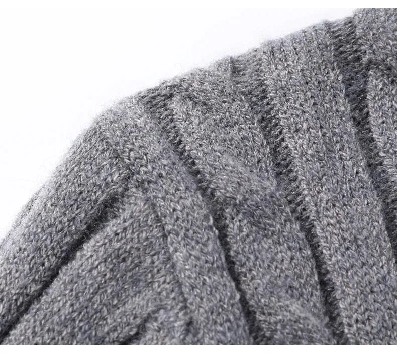 Winter dicke Mock Neck Pullover Männer Mode halben Reiß verschluss gestrickt warmen Pullover Herren täglich lässig Strickwaren solide Pullover Pullover