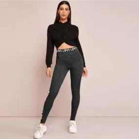 Women's Spring Casual Elastic-Waist Leggings "Love Be That Girl"