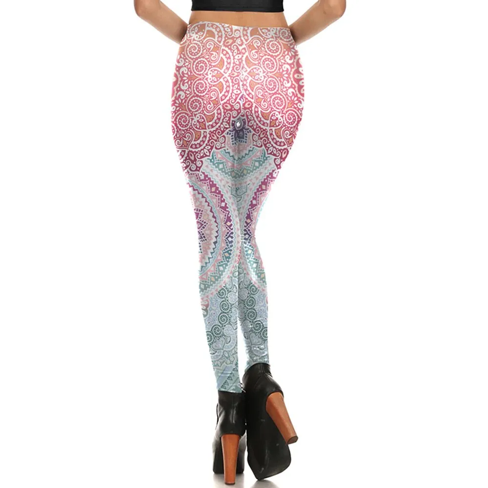 Women's Summer Slim High Waist Fitness Leggings With Digital Prints