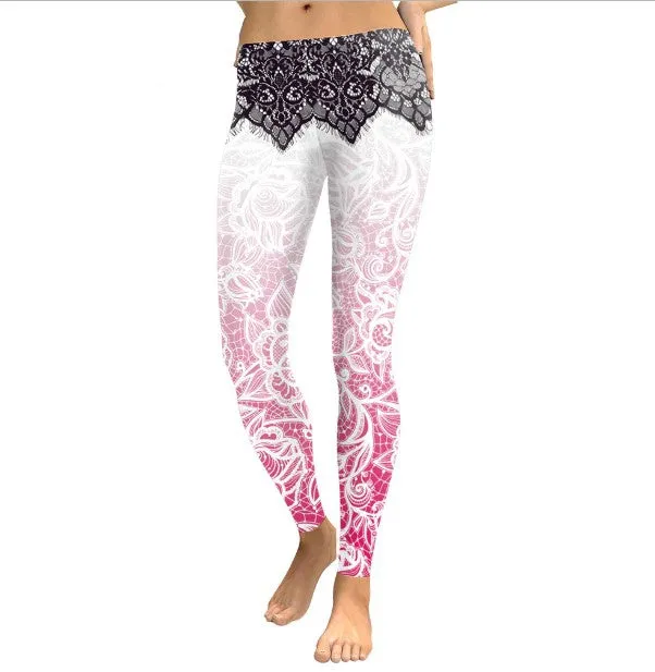 Women's Summer Slim High Waist Fitness Leggings With Digital Prints