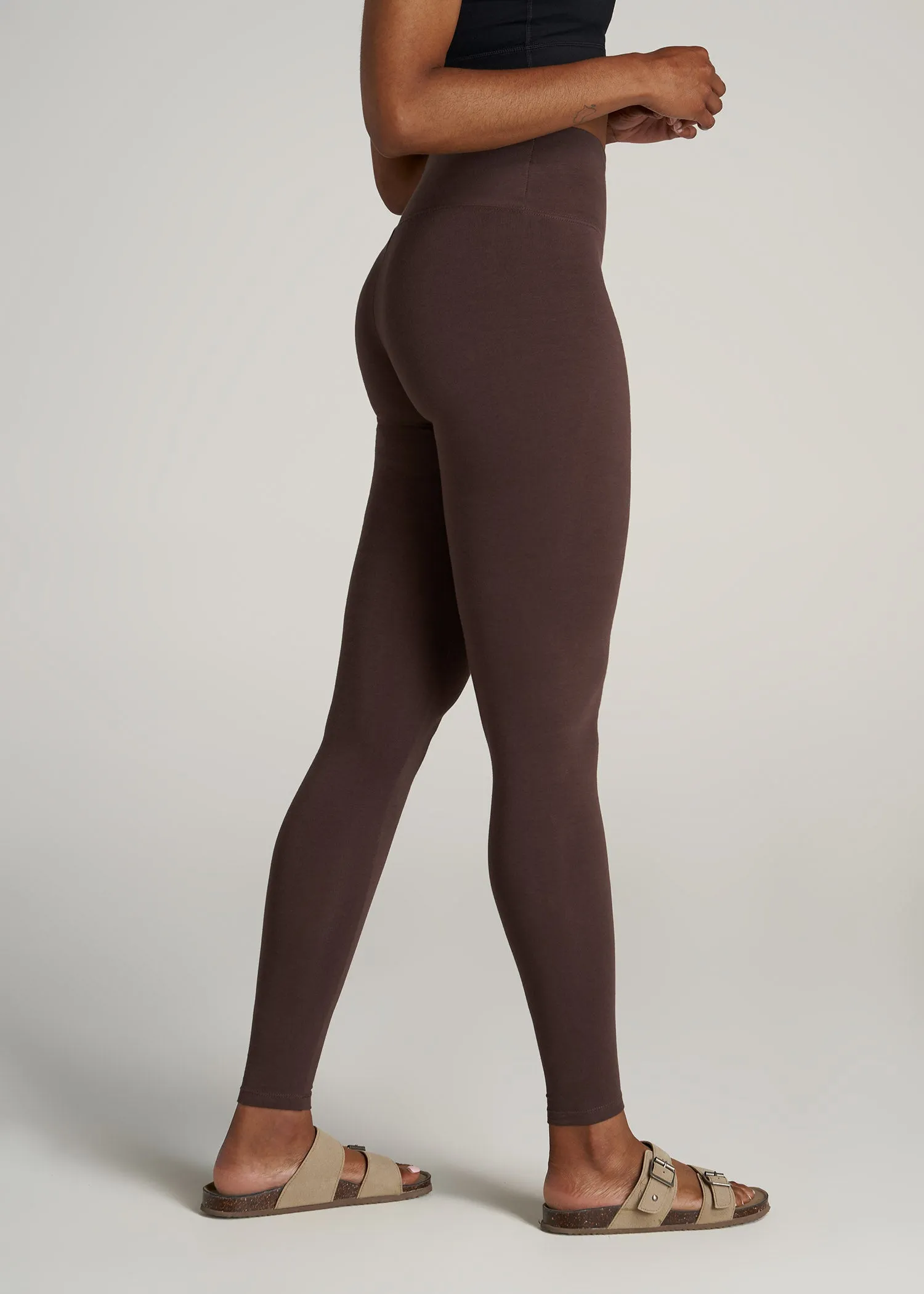 Women's Tall Cotton Leggings in Chocolate