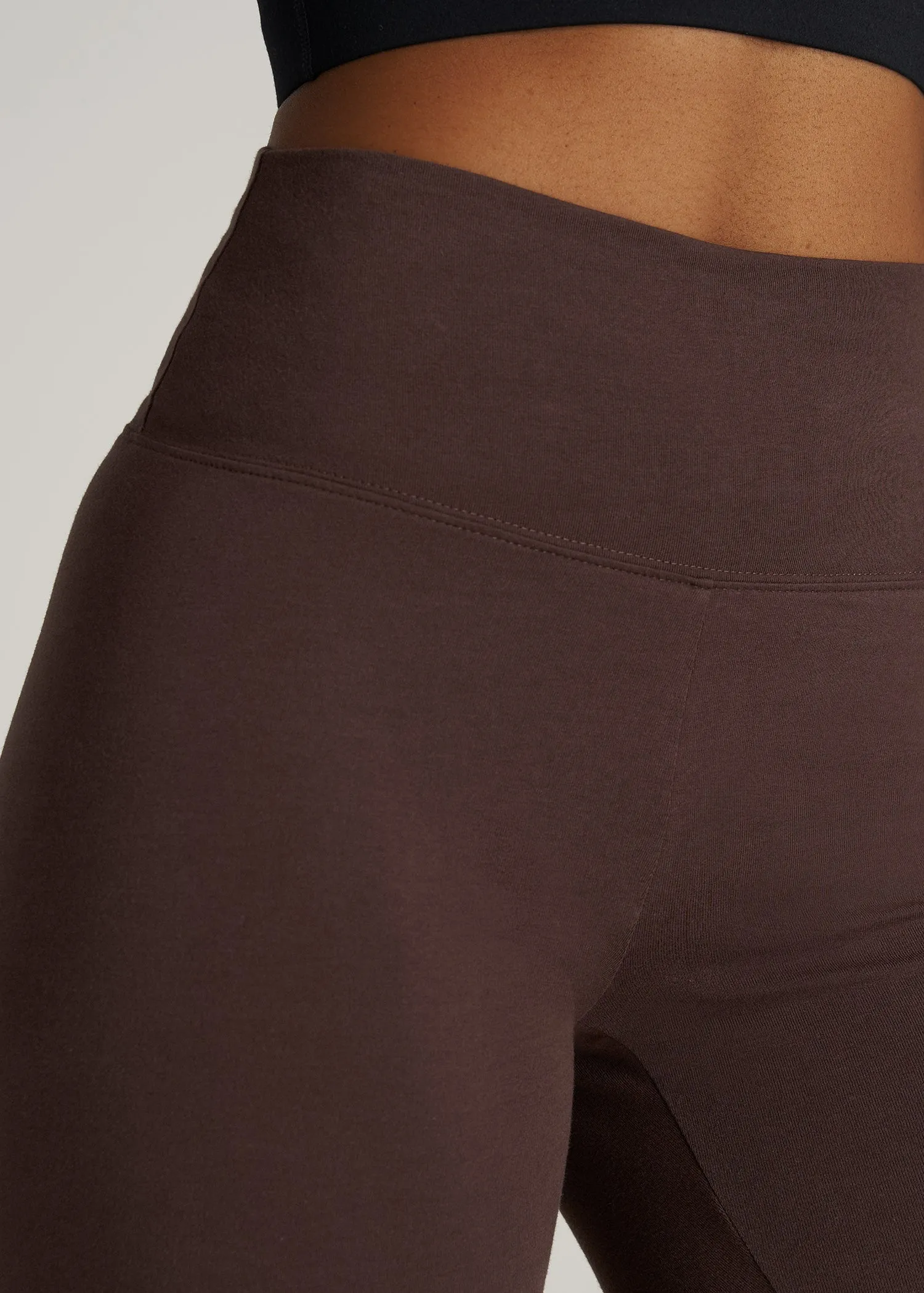 Women's Tall Cotton Leggings in Chocolate