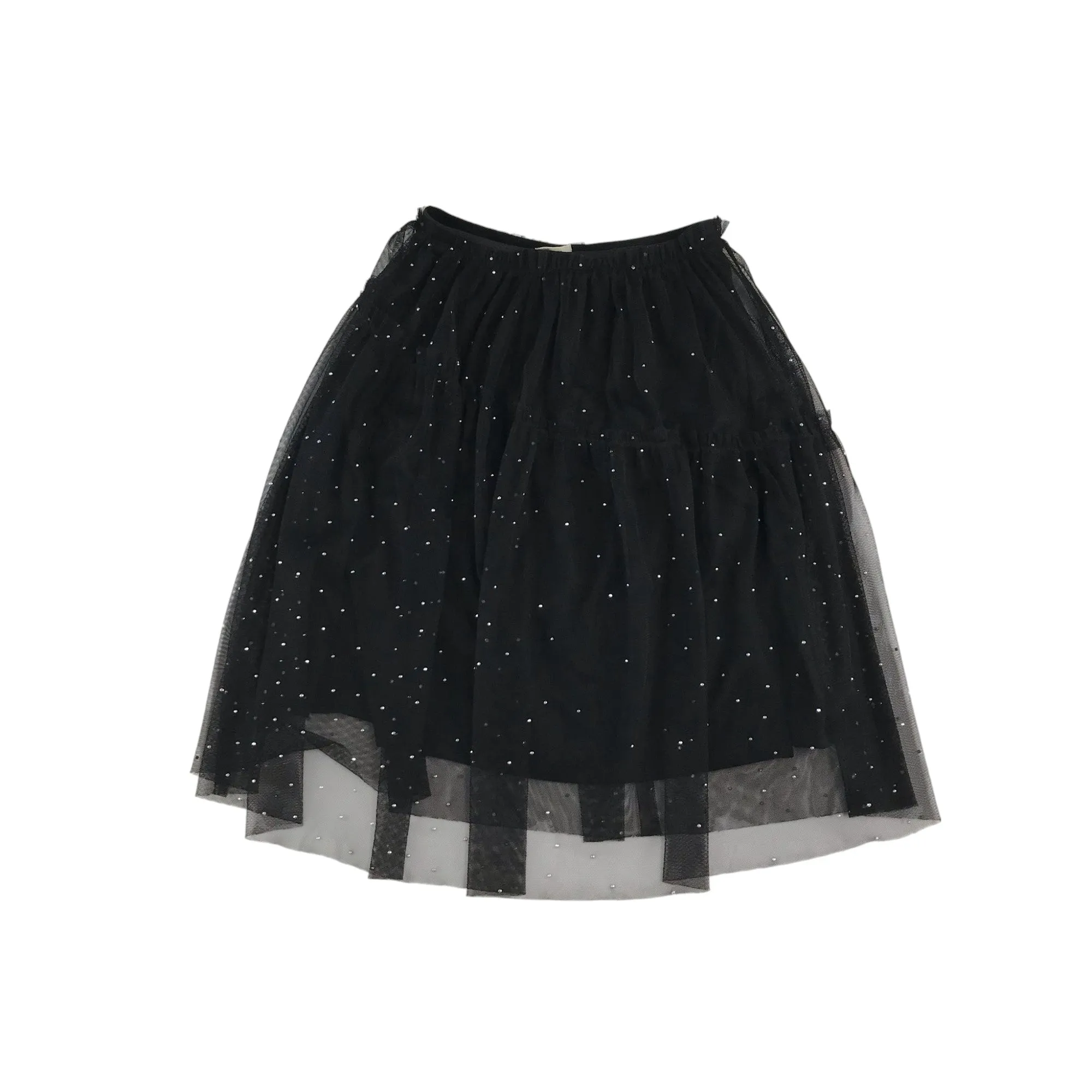 Zara skirt 11-12 years black mesh layered with gem stones