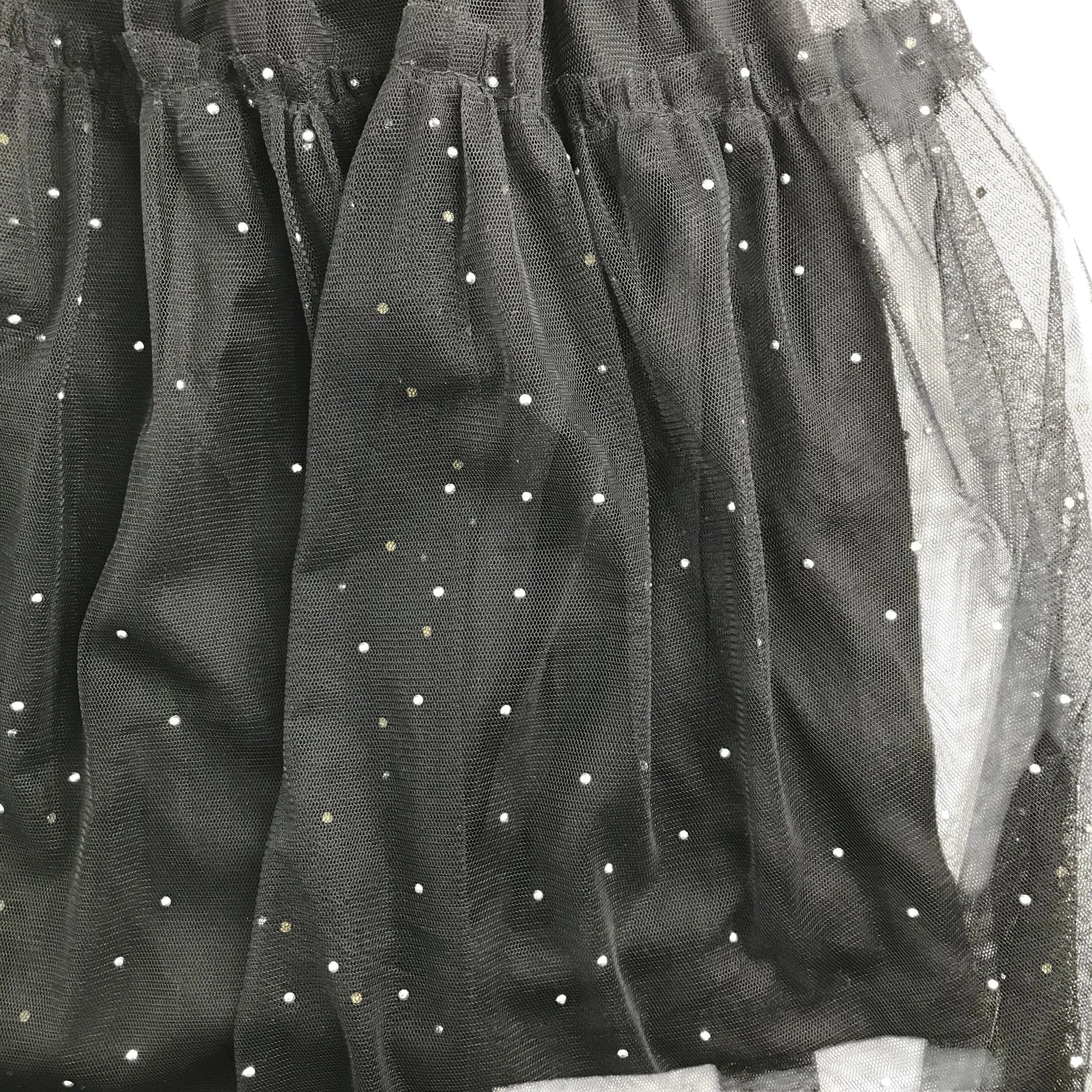Zara skirt 11-12 years black mesh layered with gem stones
