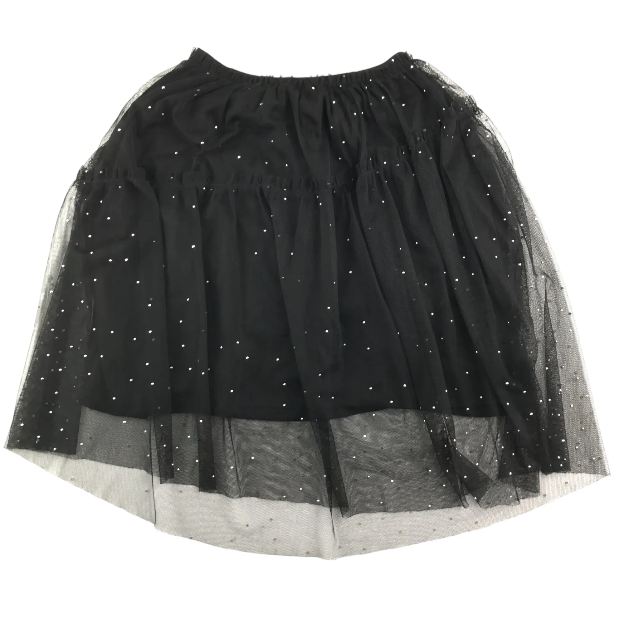 Zara skirt 11-12 years black mesh layered with gem stones